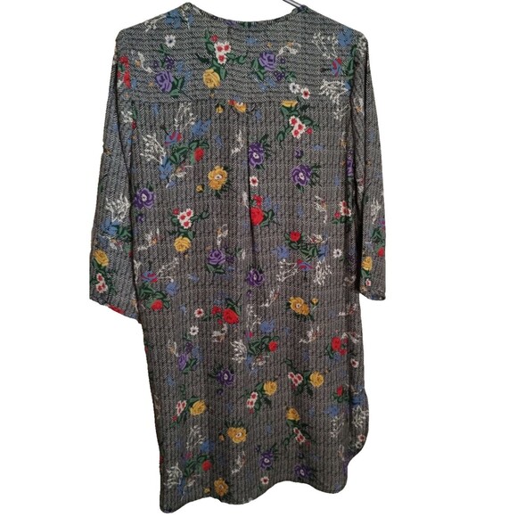 Figueroa & Flower Tunic Floral Print SZ Medium 3/4 Sleeve Bohemian - Picture 5 of 8